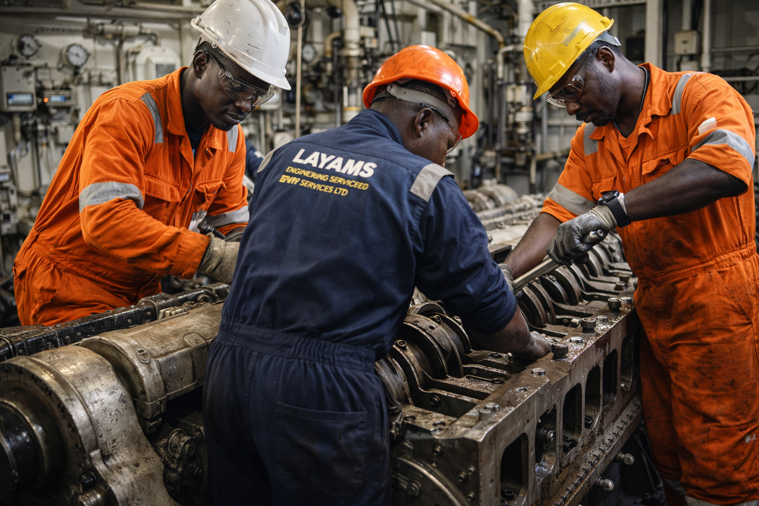 Ship engine overhauling